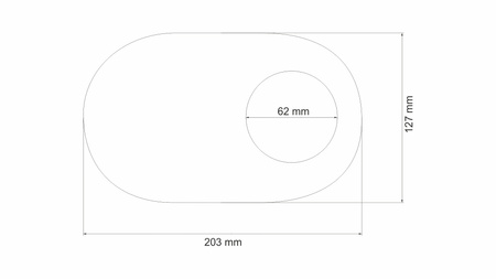 The muffler cap oval side exit 62mm 127x203mm