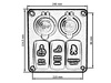 Switch panel 12/24V ON-OFFx3, 1xZ, 2xUSB 3,1A, 2xB 15A IP68