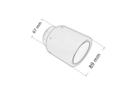 Exhaust Tip 89mm enter 67mm Carbon Gloss