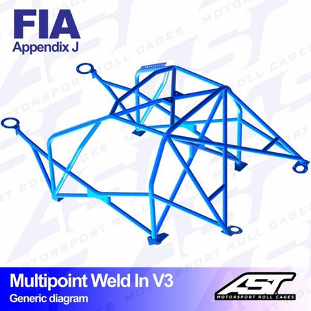 Roll Cage BMW (E36) 3-Series 2-doors Coupe RWD MULTIPOINT WELD IN V3