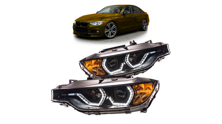 Lampy BMW 3 F30 F31 Przód DRL Black