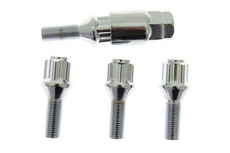 Lock nut kit M12x1,5mm 28mm Cone