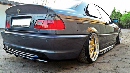 Splitter BMW 3 E46 M-Pack Tył Środkowy z Dyfuzorem Gloss Black