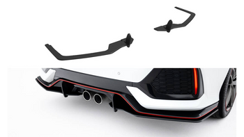 Splitter Honda Civic Sport Mk 10 Rear Side Street Pro Black-Red