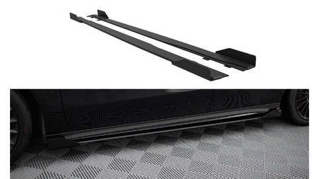 Diffuser Mercedes-Benz A W177 A35 Facelift Side Skirts Street Pro Black + Gloss Flaps