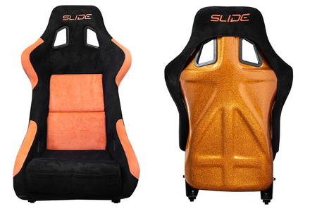 Racing seat SLIDE KS2 Premium Black & Orange Suede Orange Glitter