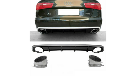 Diffuser Audi A6 C7 Rear with Pipes