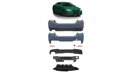 Bumper BMW 5 F10 Rear with Diffuser