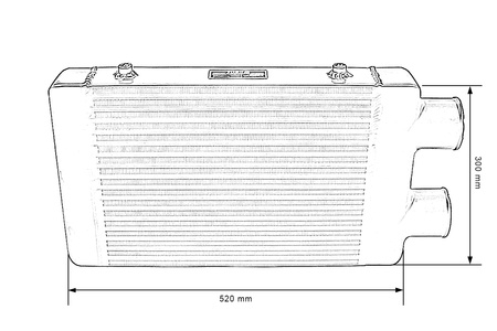 TurboWorks Intercooler 400x300x76 same side Black
