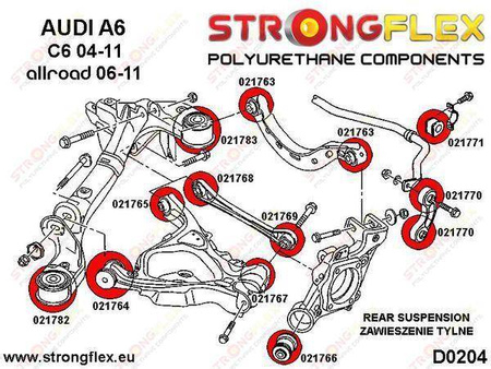 Rear anti roll bar bush