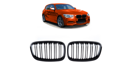 Grill BMW 1 F20 F21 podwójne żeberka Matt Black