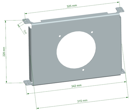 Cooling Plate TurboWorks for 15 rows Race Oil Cooler and 7 inch fan