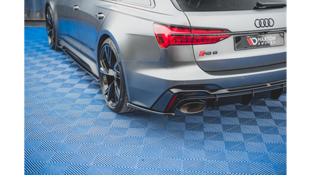 Splitter Audi RS6 RS7 C8 Rear Side v.2 Gloss Black
