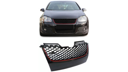 Grill Volkswagen Golf V Red Strip Badgeless