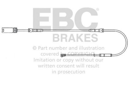 EFA136 - Czujnik zużycia klocków hamulcowych EBC Brakes BMW | 1 Series (E81)(116) | 1 Series (E81)(118) | 1 Series (E81)(120) | 