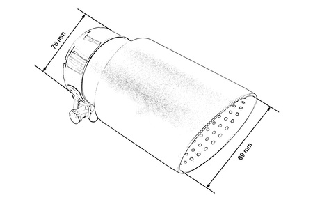 Końcówka tłumika 89mm wejście 70mm Szczotkowana