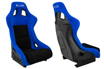 Racing seat SLIDE KS2 Premium Black & Blue Suede Black Glitter