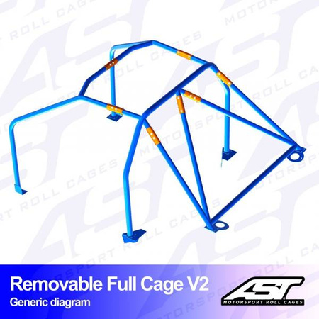 Roll Cage HONDA CRX (EF/ED/EE) 3-door Coupe REMOVABLE FULL CAGE V2