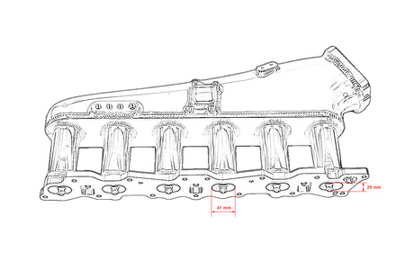 Intake manifold Nissan RB20 with throttle body and fuel rail