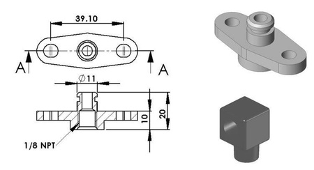 Turbosmart Fuel Pressure Regulator Adapter Mitsubishi EVO X 4B11T