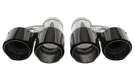 Końcówka Tłumika 101mmx2 wejście 76mm Carbon Gloss Zestaw