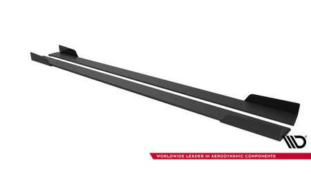 Side Skirts Mitsubishi Lancer EVO X Street Pro Black-Red + Gloss Flaps