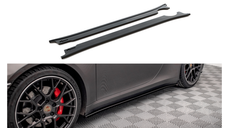 Side Skirts Diffusers Porsche 911 Carrera 4S 992 Gloss Black