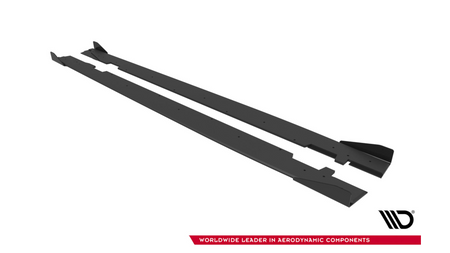 Dokładka Audi A5 F5 Sportback Facelift Progi Street Pro Black-Red + Gloss Flaps