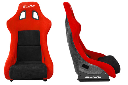 Racing seat SLIDE KS2 Premium Black & Red Suede Black Glitter