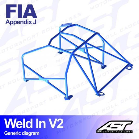 Roll Cage FORD Fiesta (Mk3) (GFJ) 3-doors Hatchback WELD IN V2