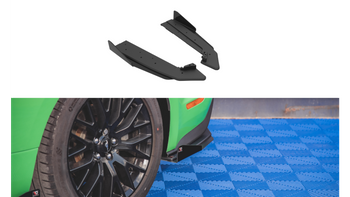Splitter Ford Mustang VI GT Facelift Rear Side Street Pro v.1 Black + Gloss Flaps