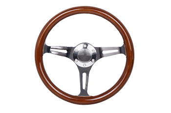 Steering wheel 350mm Wood Silver