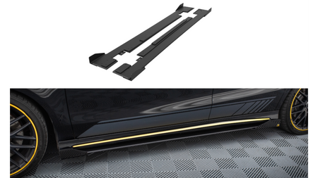 Diffuser Mercedes-Benz CLA 45 C117 Facelift Side Skirts Street Pro Black-Red + Gloss Flaps