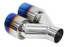 Exhaust Tip 89mmx2 enter 60mm Polished Burn Right 