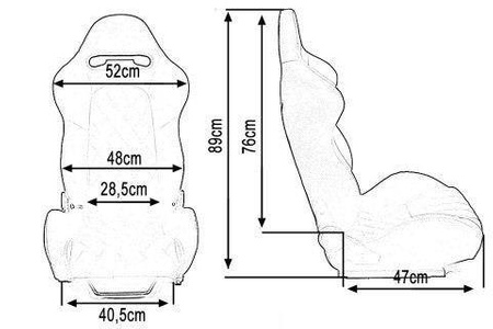 Racing seat MONZA GRAND Carbon Black