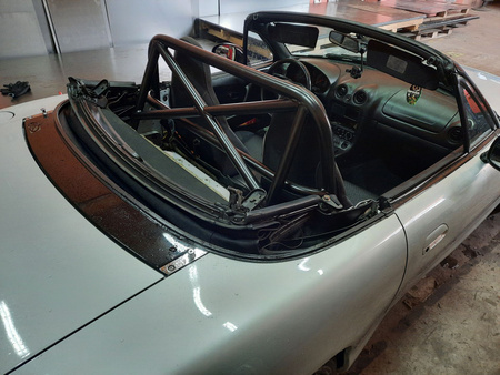 Rollbar skręcana pół klatka Mazda MX5 NA NB Miata White