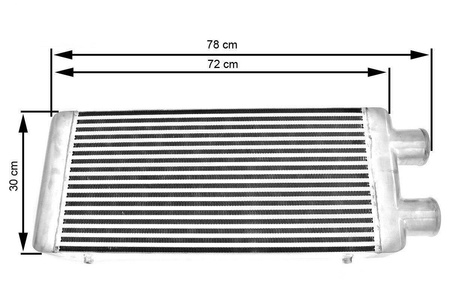 TurboWorks Intercooler 600x300x76 inlet 3" same side Tube and Fin