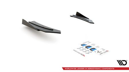 Splitter Mercedes-Benz C C205 C43 Tył Boczne Racing Durability Black-Red + Gloss Flaps