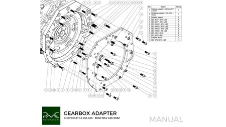 Gearbox Adapter Plate GM Chevrolet LS - BMW DCT DKG GS7D36SG N54 GS6-53BZ