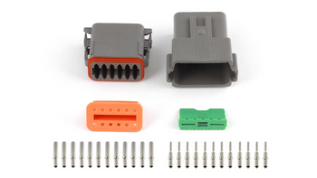Set of plugs and pins matching Deutsch DT-12 connectors (DT06-12S + DT04-12P) - (13 Amps).
