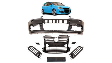 Zderzak Volkswagen Golf V Przód Grill Gloss Black