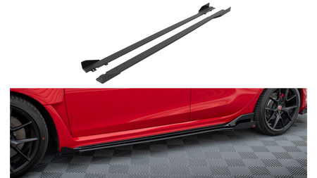 Diffuser Honda Civic XI Type-R Side Skirts Street Pro Black + Gloss Flaps