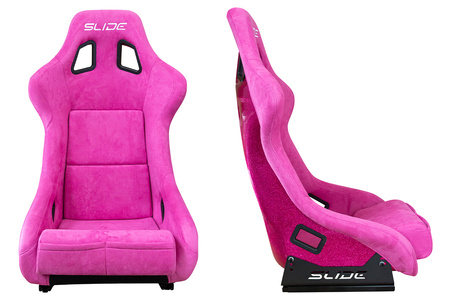 Racing seat SLIDE KS2 Premium Pink Suede Bright Pink Glitter