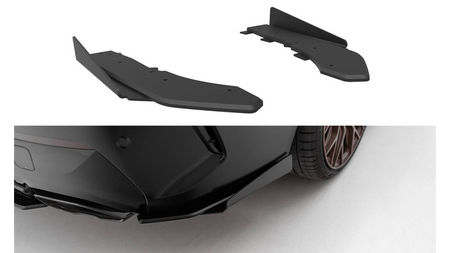 Splitter BMW M440i G22 G23 Facelift Tył Boczne Street Pro Black-Red + Gloss Flaps