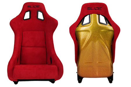 Racing seat SLIDE KS2 Premium Red Welur & Gradient Glitter