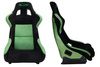 Racing seat SLIDE KS2 Premium Green & Black Welur Green Glitter