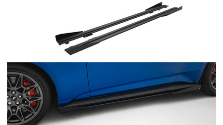 Side Skirts Ford Mustang GT Mk7 Street Pro Black-Red + Gloss Flaps