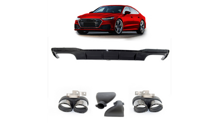 Diffuser Audi A7 C8 Rear with Pipes