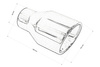 Exhaust Tip 102mm enter 63mm Black Chrome
