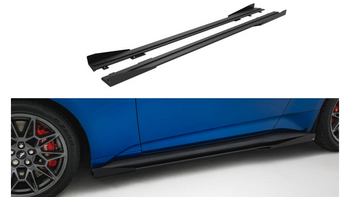 Side Skirts Ford Mustang GT Mk7 Street Pro Black-Red + Gloss Flaps